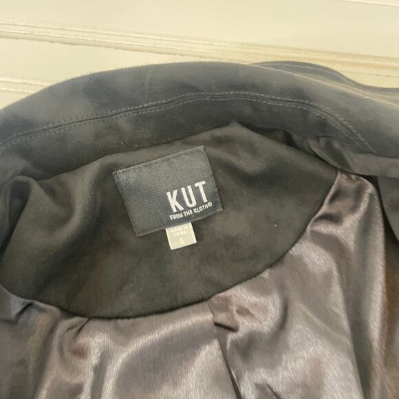 Kut from the Kloth Women’s Jayden Black Faux Suede Moto Jacket Leopard Size S - Picture 8 of 9